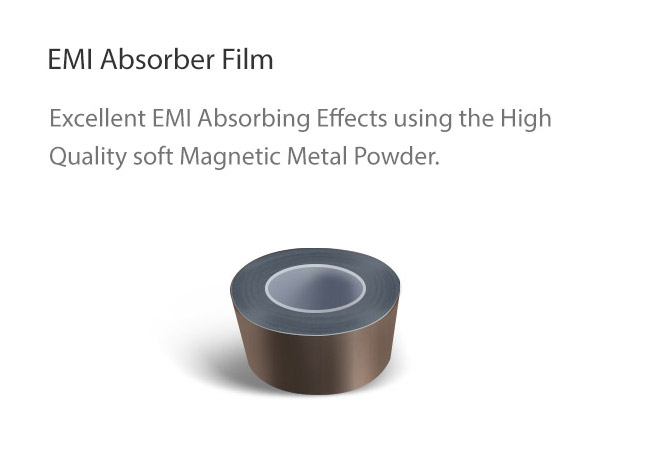 EMI Absorber Film : Excellent EMI Absorbing Effects using the High Quality soft Magnetic Metal Powder.